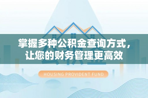 抚松掌握多种公积金查询方式，让您的财务管理更高效