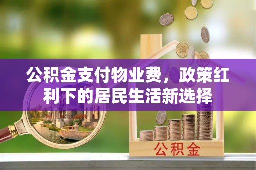 抚松公积金支付物业费，政策红利下的居民生活新选择