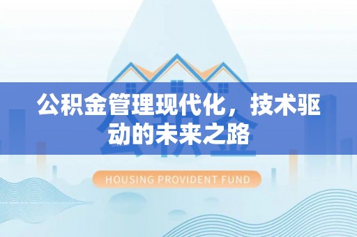 抚松公积金管理现代化，技术驱动的未来之路
